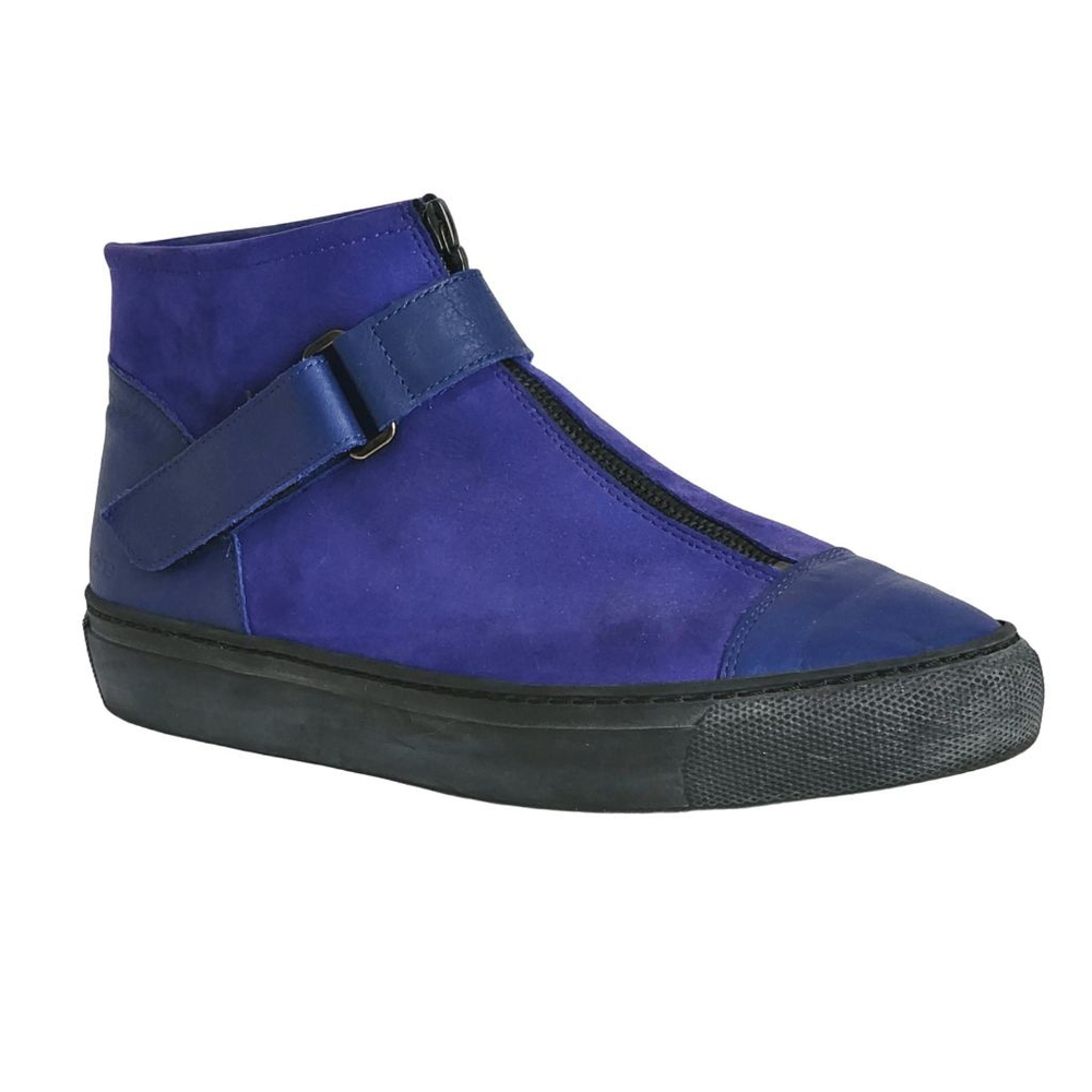 ARCHE Blue Nubuck Leather High-Top Sneakers Size 40 9.5